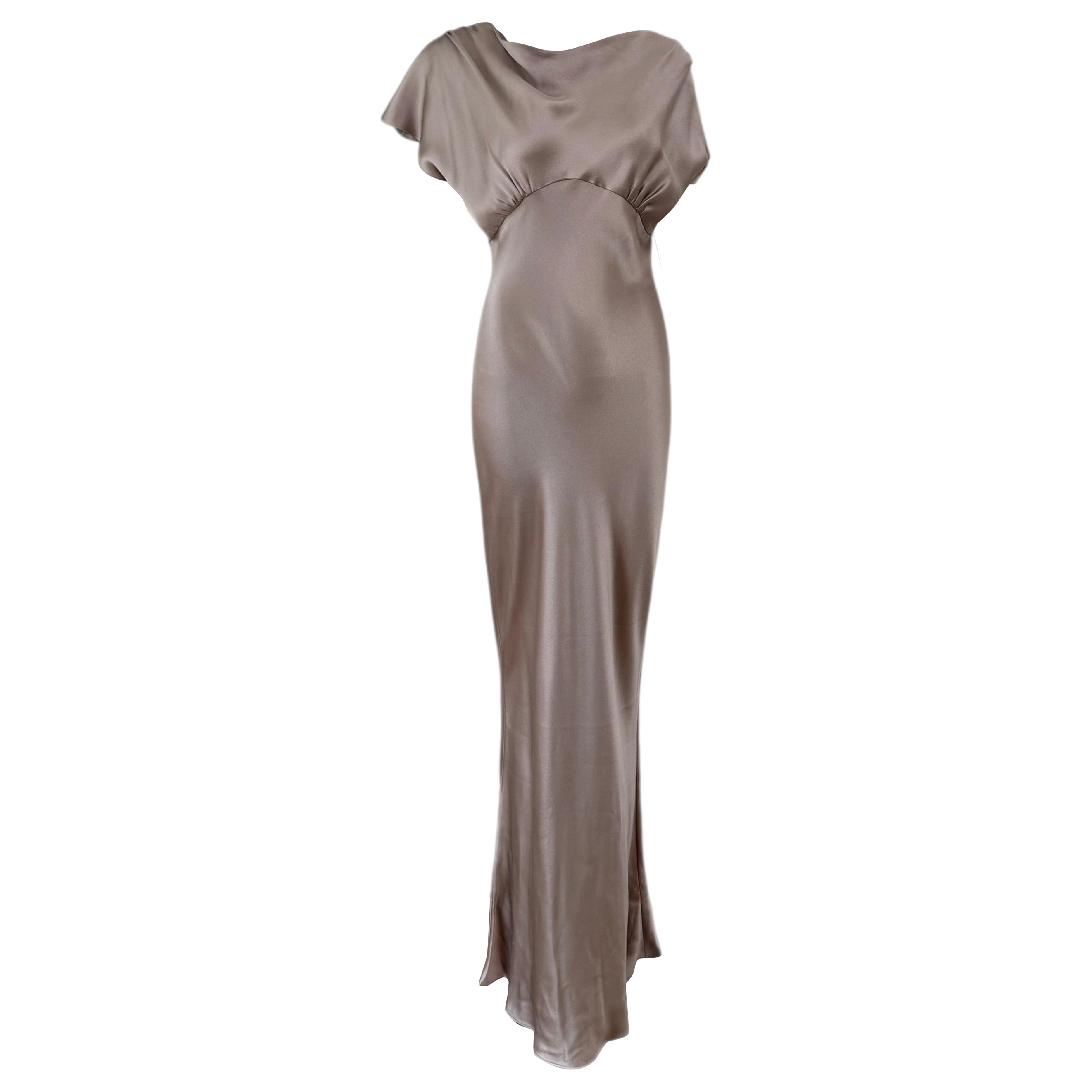 MARIA GRACHVOGEL UK 8 : Robe de soirée longue vintage en soie mauve