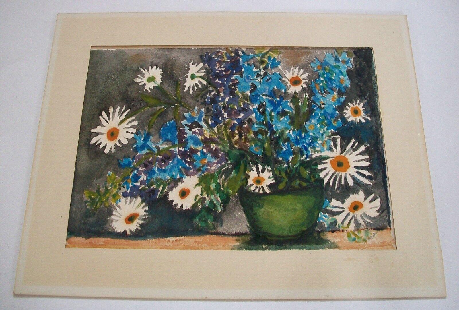 Victorian Maria Harrison, Floral Still Life Watercolor Painting, Signed, U.K., C. 1900 For Sale