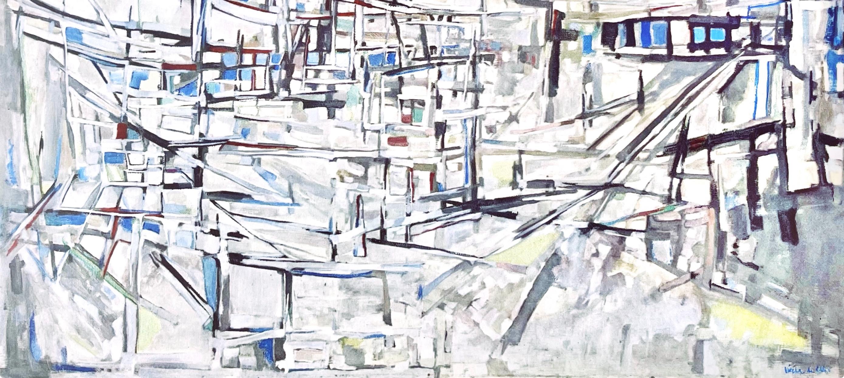 da Silva, La verrière, Vieira da Silva, Peintres d'aujourd'hui (after) - Gray Landscape Print by Maria Helena Vieira da Silva