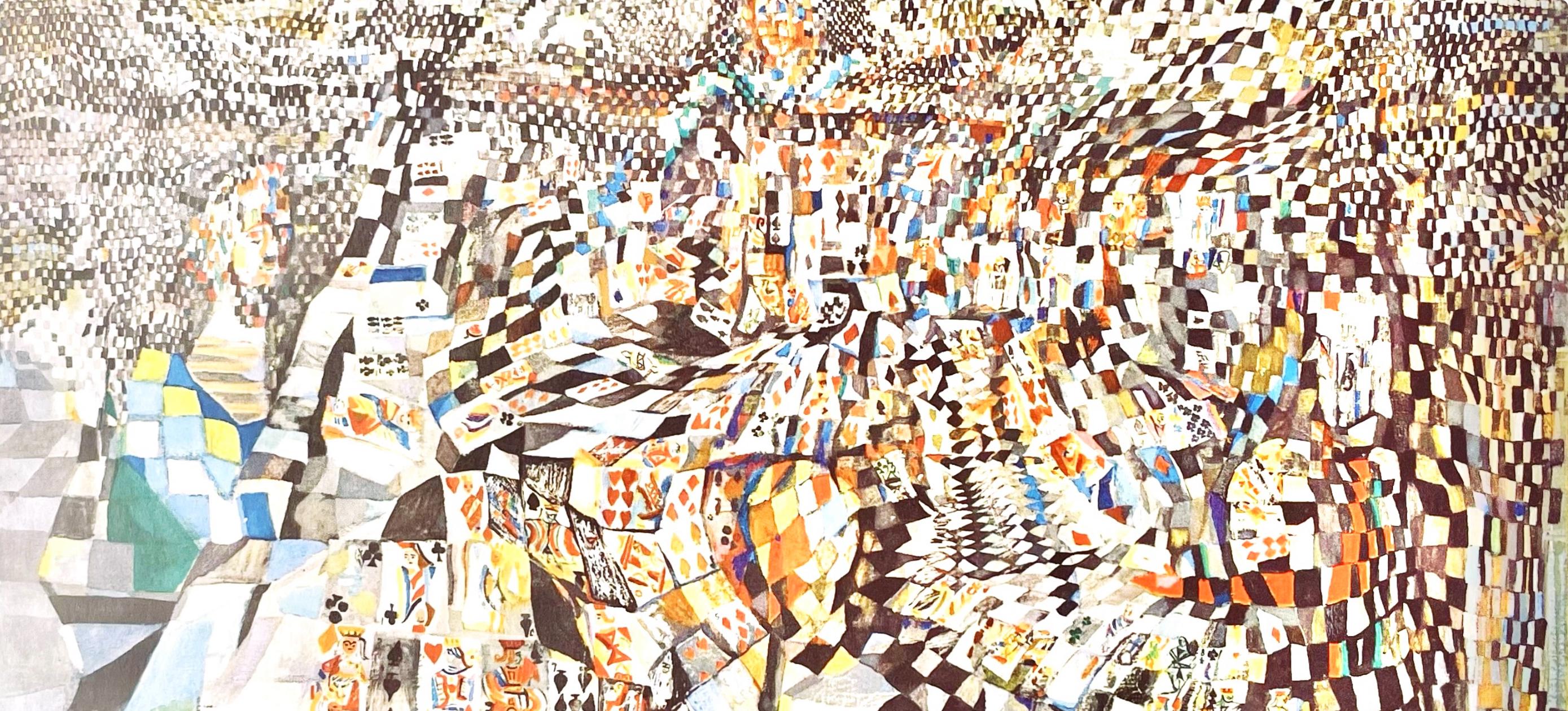da Silva, Les joueurs de cartes, Vieira da Silva, Peintres d'aujourd'hui (after) - Modern Print by Maria Helena Vieira da Silva