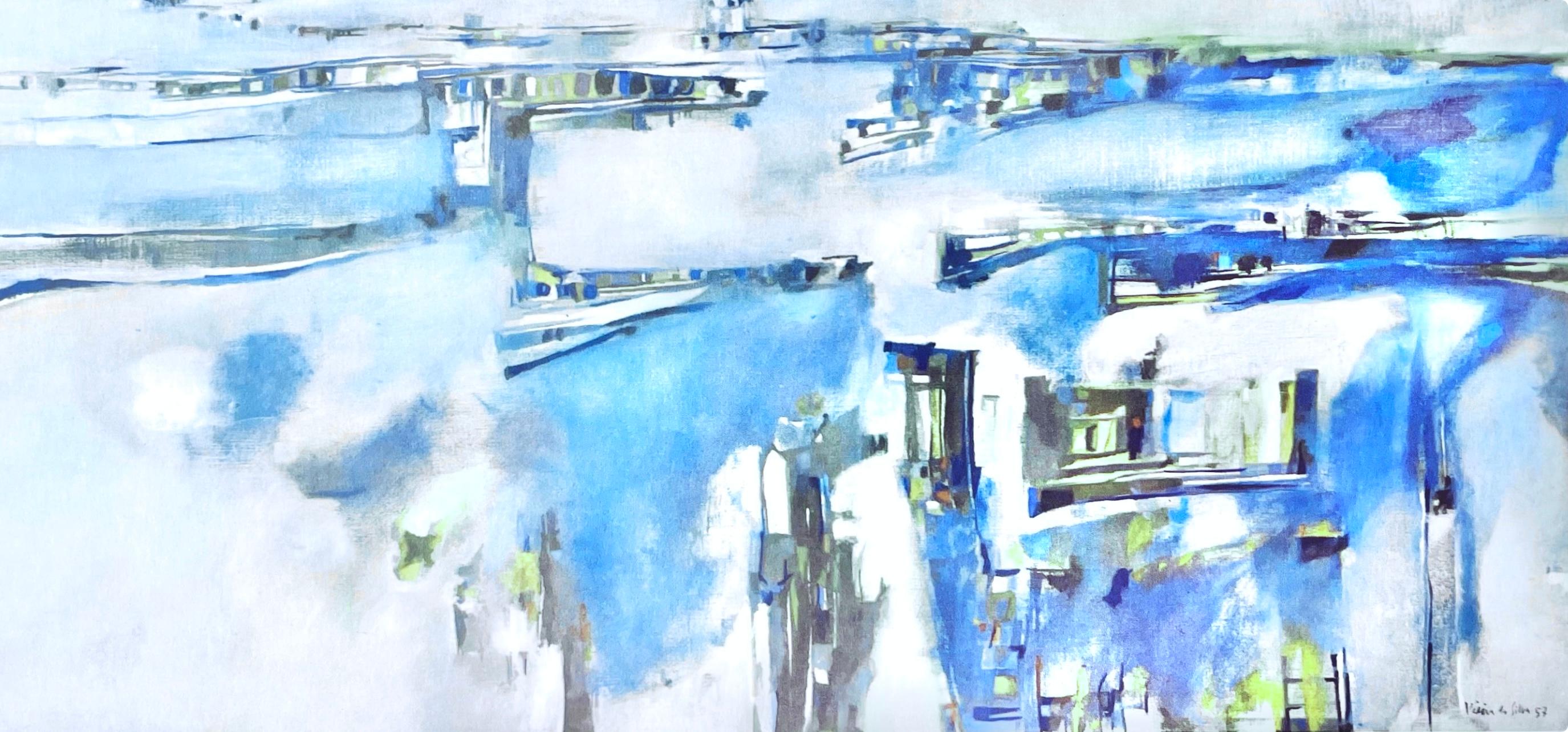 da Silva, Port dans le Nord, Vieira da Silva, Peintres d'aujourd'hui (after) - Modern Print by Maria Helena Vieira da Silva