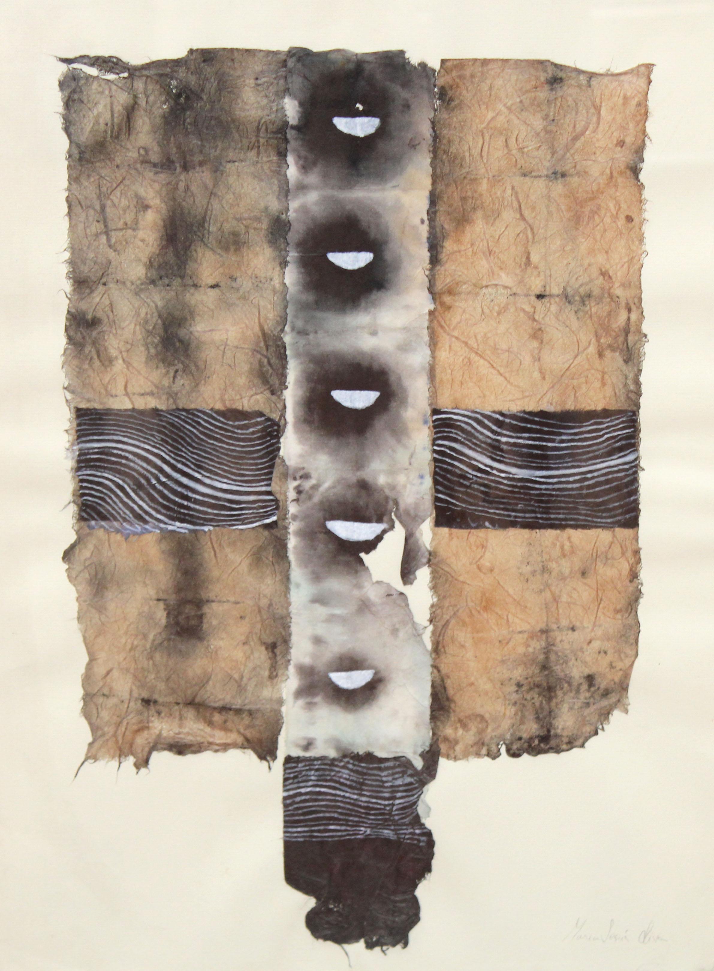Ecos de la tierra - Técnica mixta y collage sobre papel - Mixed Media Art by Maria Jesús Oliva