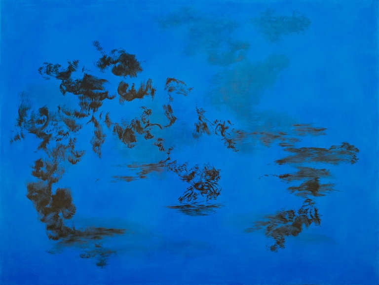 Maria João Salema Landscape Painting - Mapa Mundi (abstract landscape in blue)