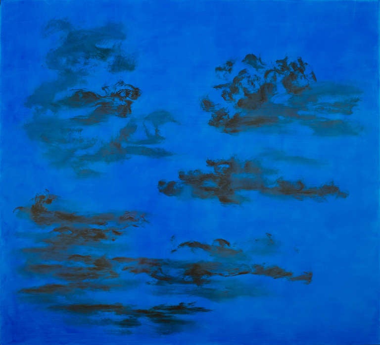 Maria João Salema Abstract Painting - Mare (landscape in blue)