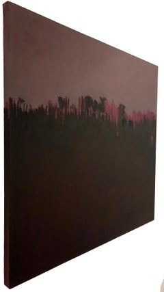 Amanecer, abstract landscape painting, bright colours contemporary oil on linen