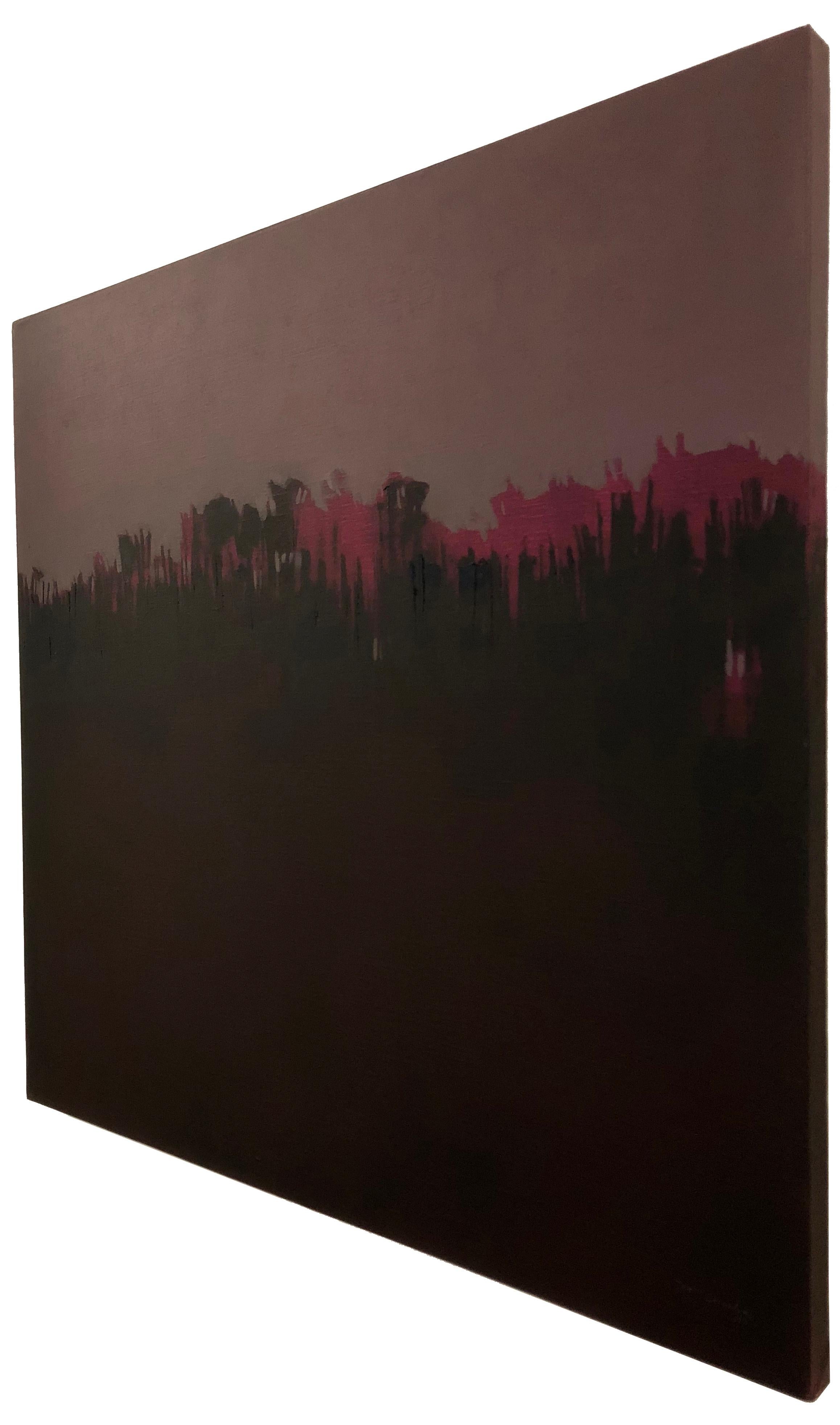 Amanecer, peinture de paysage abstrait, peinture contemporaine aux couleurs vives à l'huile sur lin - Abstrait Painting par Maria Jose Concha