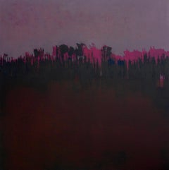 Amanecer, peinture de paysage abstrait, peinture contemporaine aux couleurs vives à l'huile sur lin