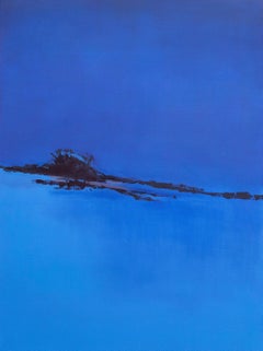 Moonlight II, abstraktes Landschaftsgemälde, zeitgenössische kräftige Farben – Rothko-Einsatz