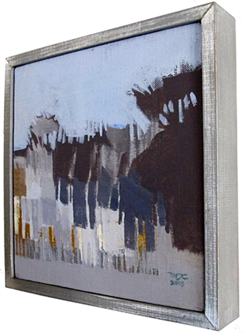 Penumbra Atardecer, abstract landscape painting, contemporary bold colors framed - Painting by Maria Jose Concha