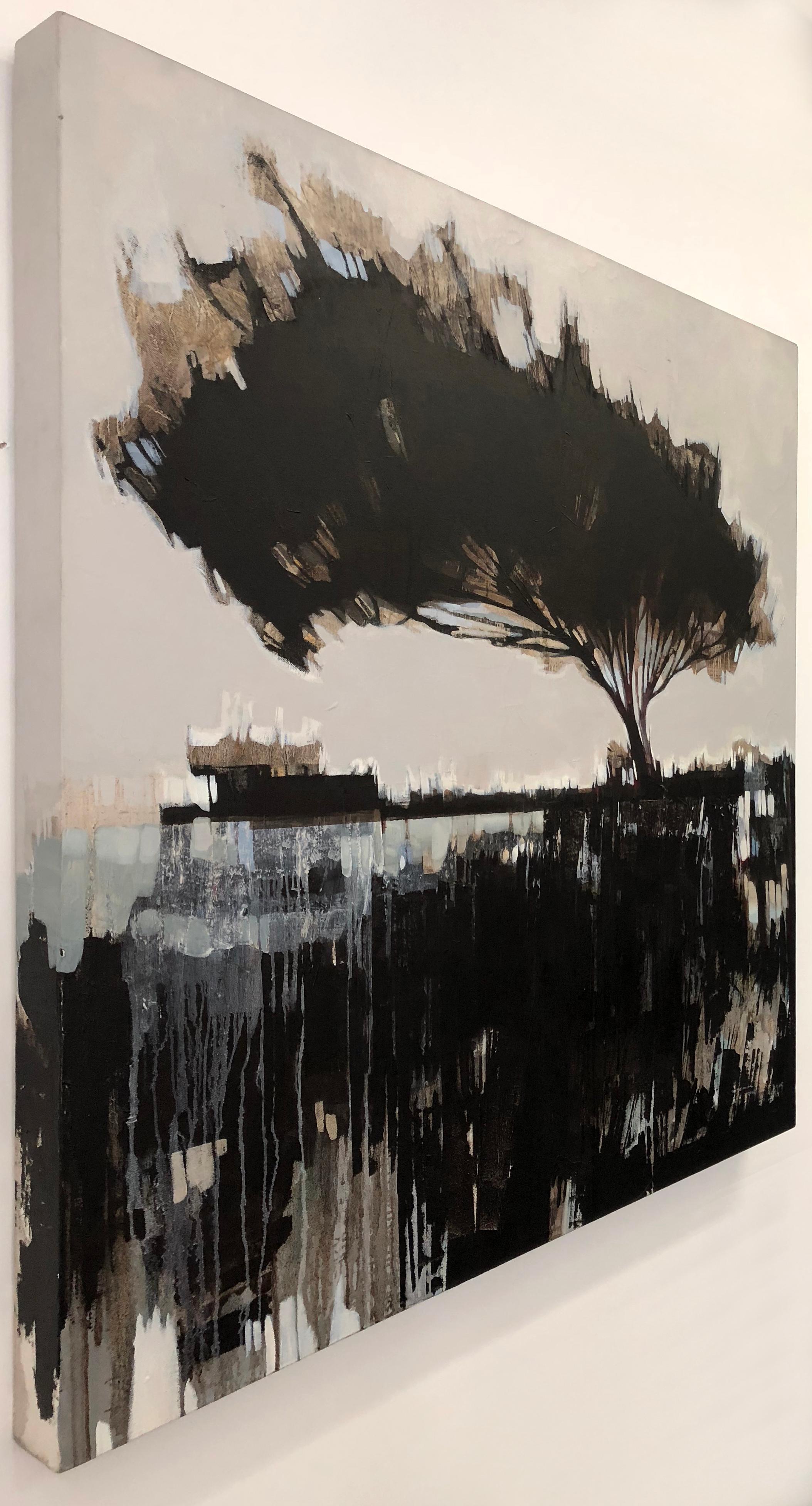 Terranova, abstract tree landscape painting, contemporary oil on canvas - Painting by Maria Jose Concha