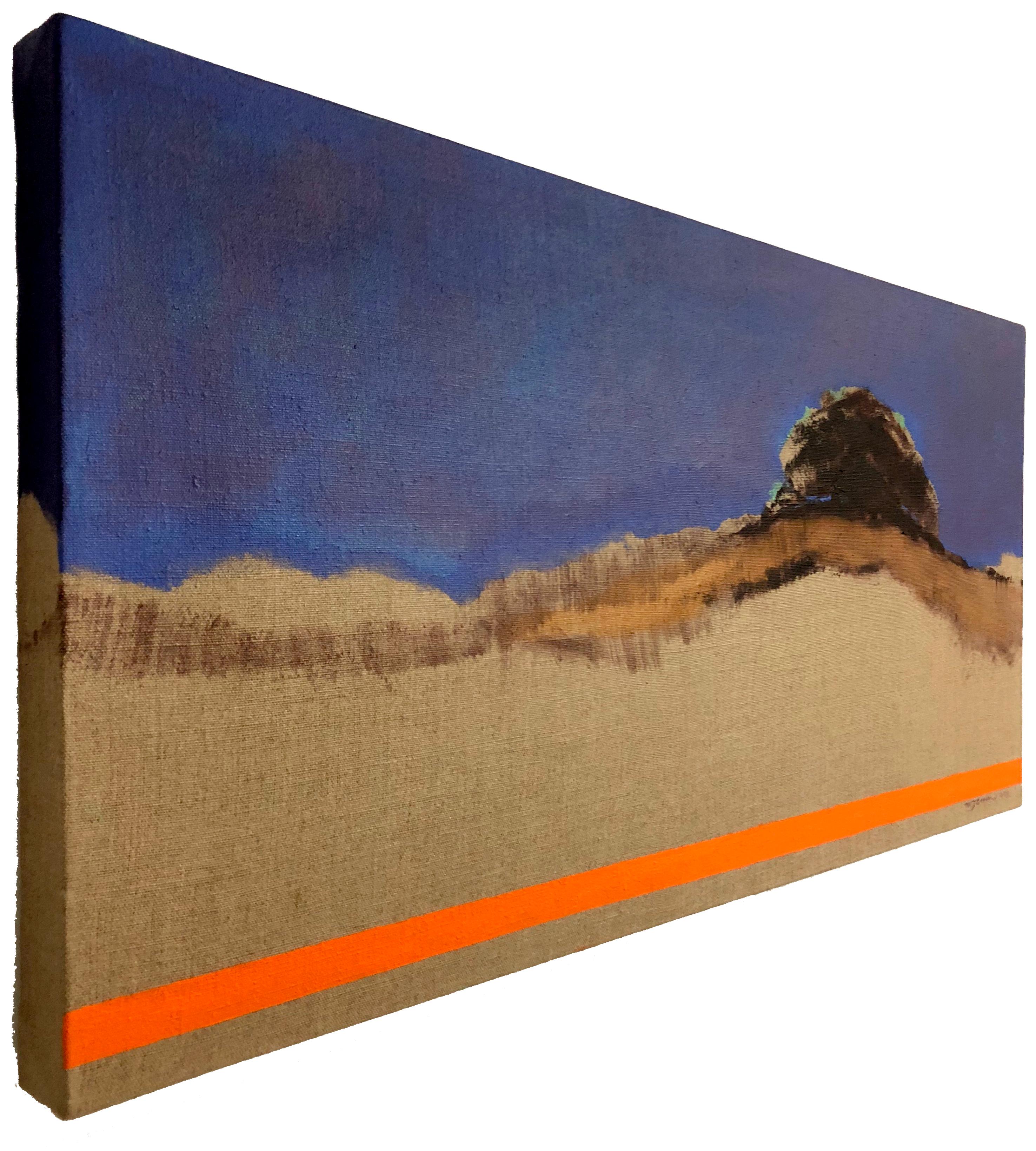 Impresión del viento, pintura abstracta de paisaje, óleo contemporáneo sobre lino - Painting de Maria Jose Concha