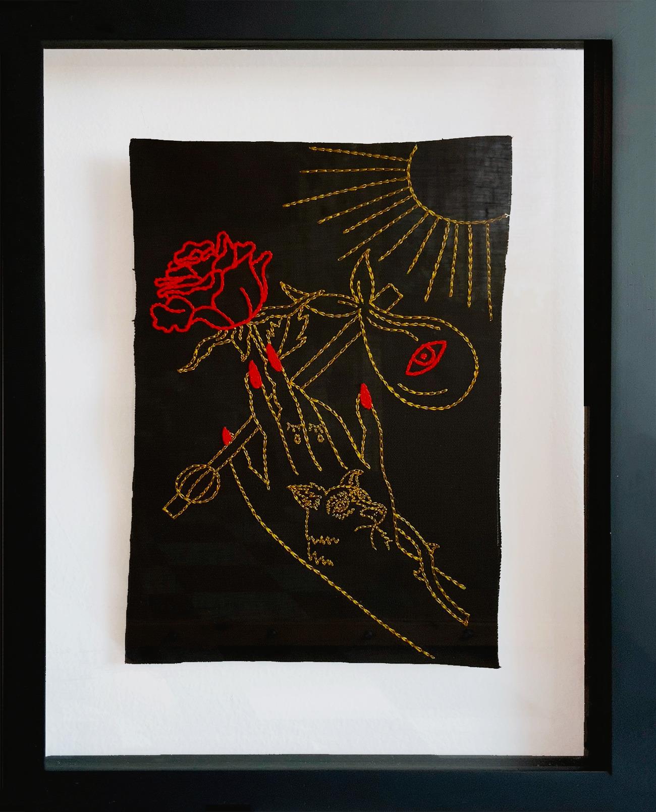 Set von vier Arcanos: Der Fool, der Zauberer, die Kaiserin und der Hohe Priester. (Zeitgenössisch), Mixed Media Art, von Maria Jose Franco Maldonado 