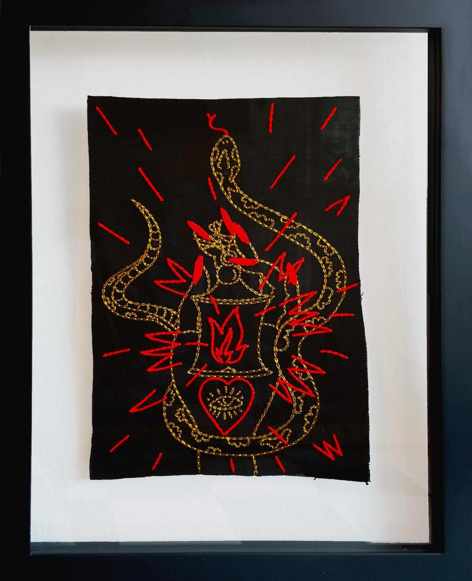 L'impiccato e l'eremita, dittico, 2019
Dalla serie Ventura
Filo da ricamo su tela
Dimensioni complessive del telaio: 40 cm H. x 60 cm L. x 3 cm P.
Dimensioni complessive dell'immagine: 27 cm H. x 34 cm L.
Dimensione individuale:
Dimensioni della
