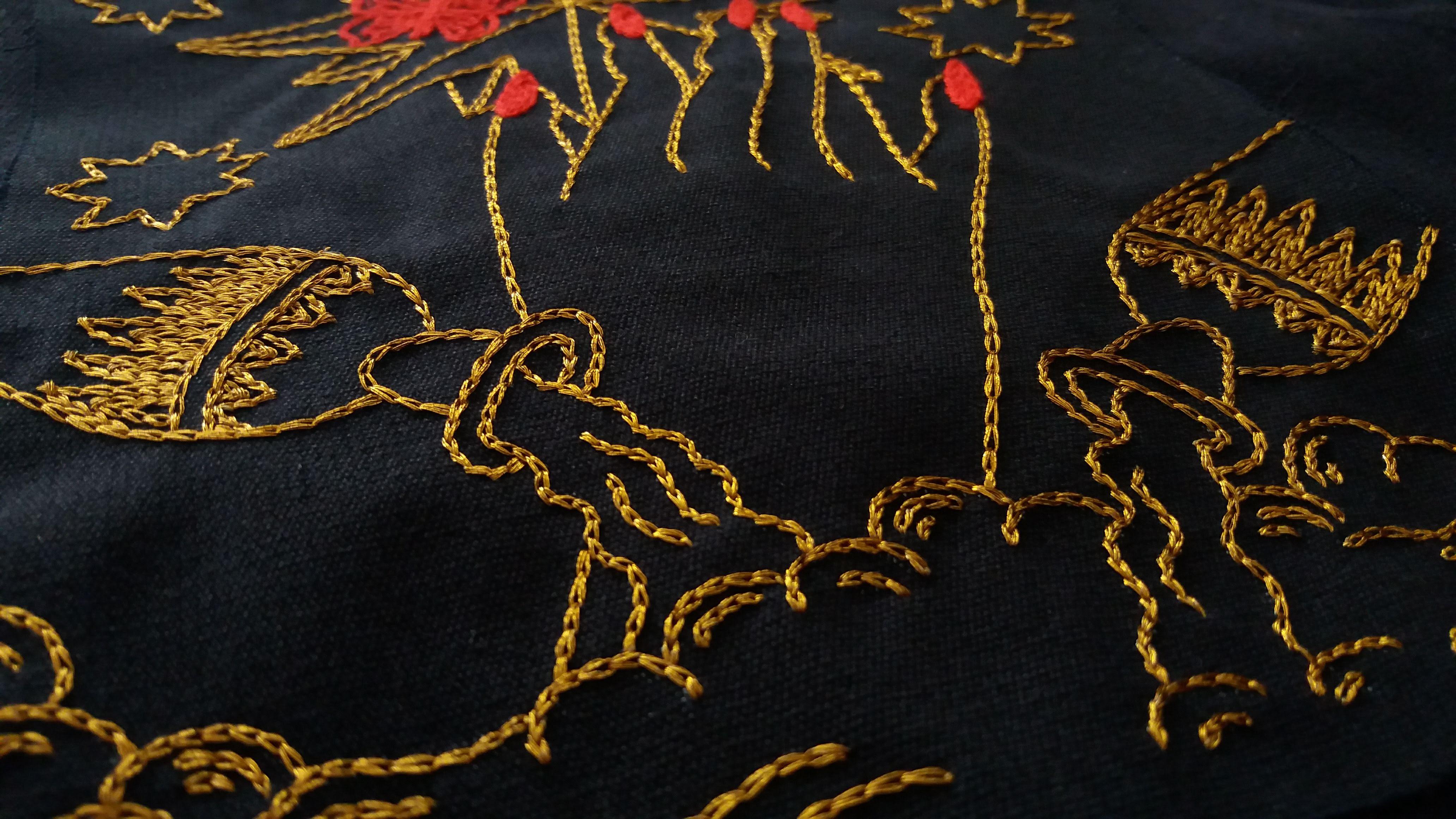 The Sun and The Star, Diptych. Embroidery thread on canvas For Sale 5