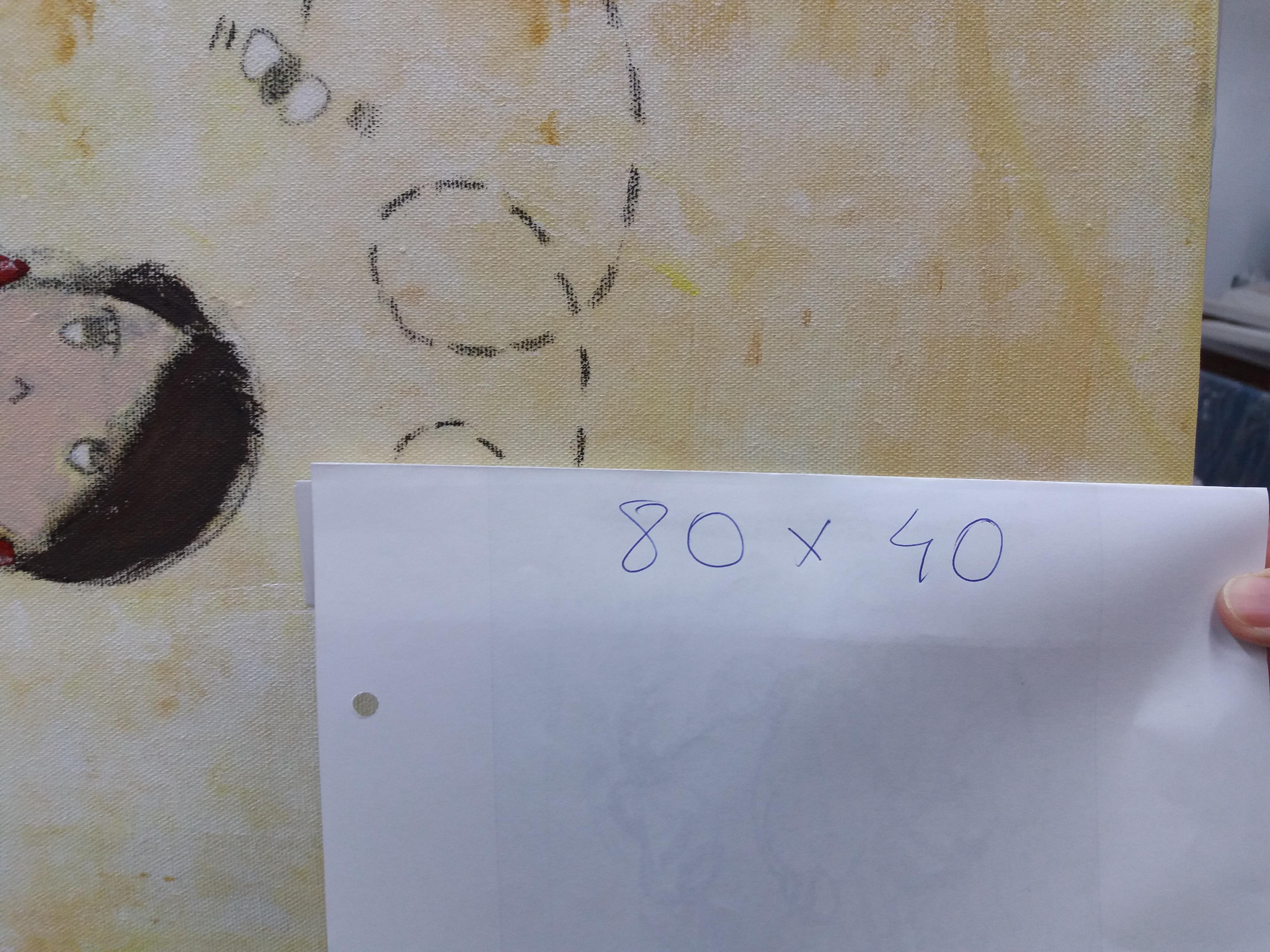 Rosa.  originale  pittura a guazzo contemporanea naif. - Painting Contemporaneo di Maria Jose Subirachs Ferre