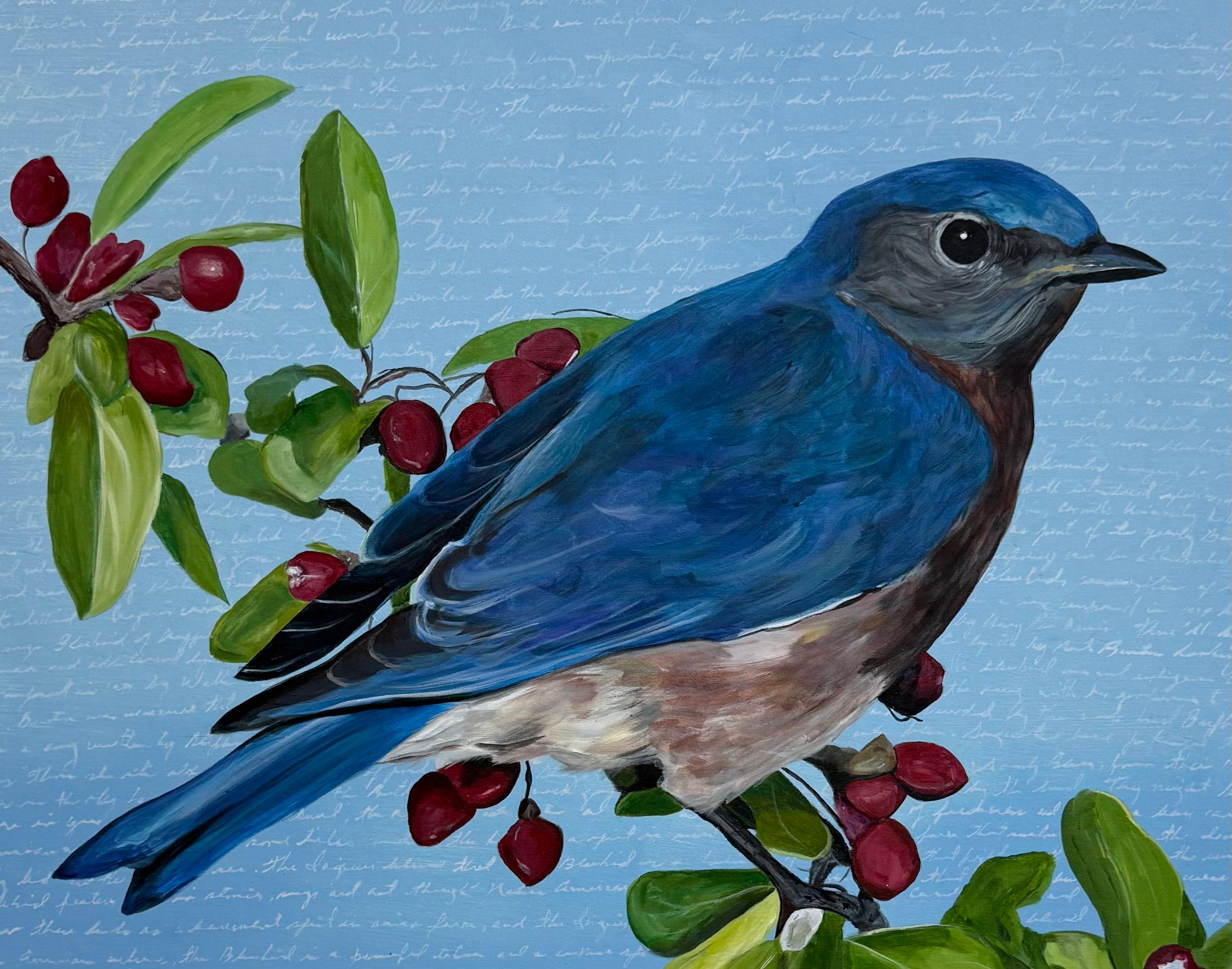 Azurblau, Originalgemälde (Blau), Animal Painting, von Maria Karla Watson