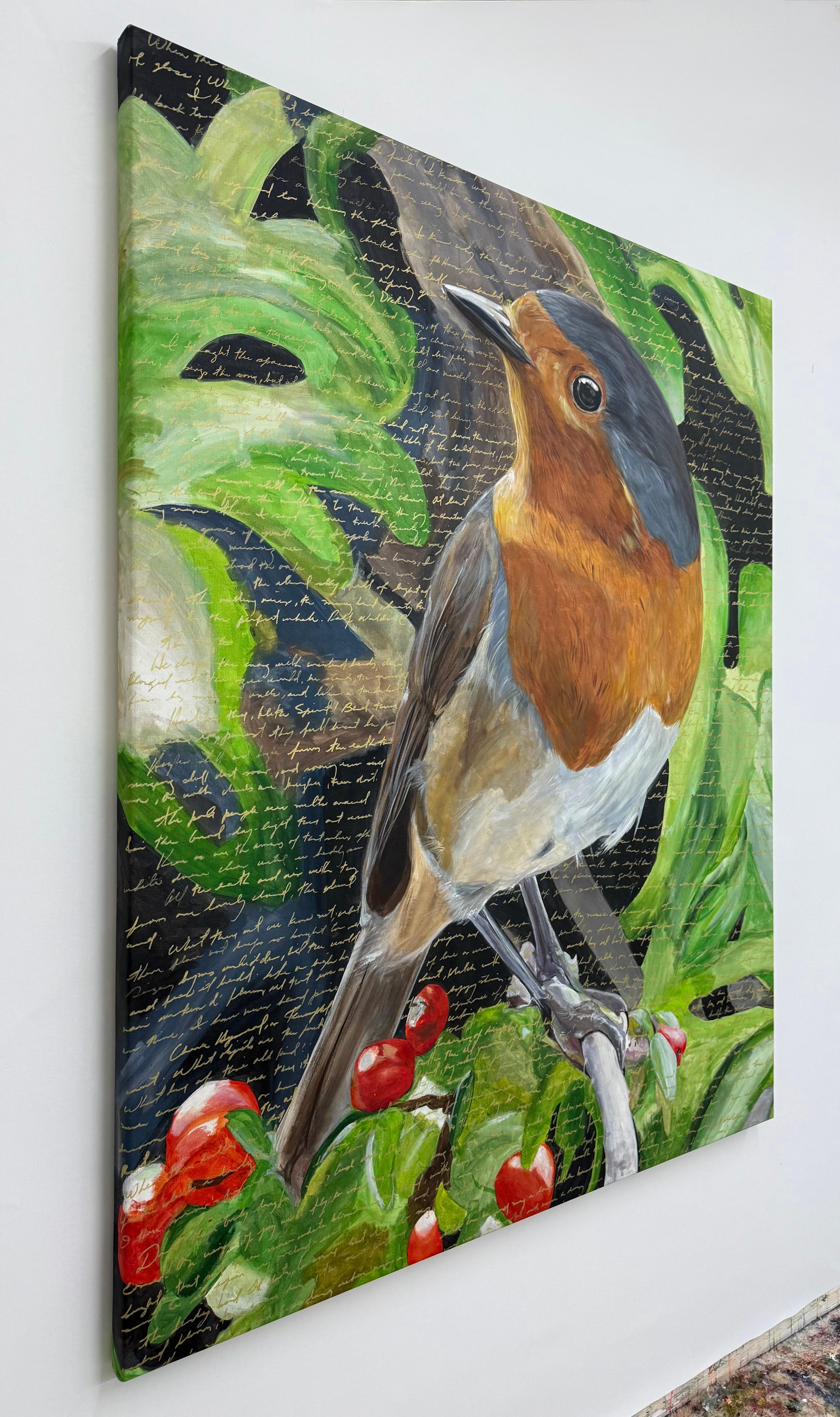 Vogelgesang, Originalgemälde – Painting von Maria Karla Watson