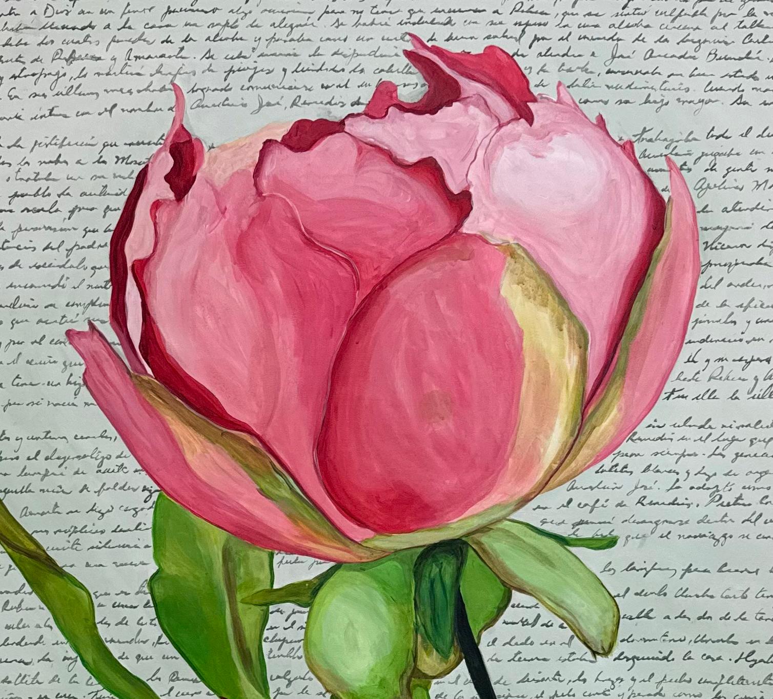 Mars, peinture originale - Gris Still-Life Painting par Maria Karla Watson