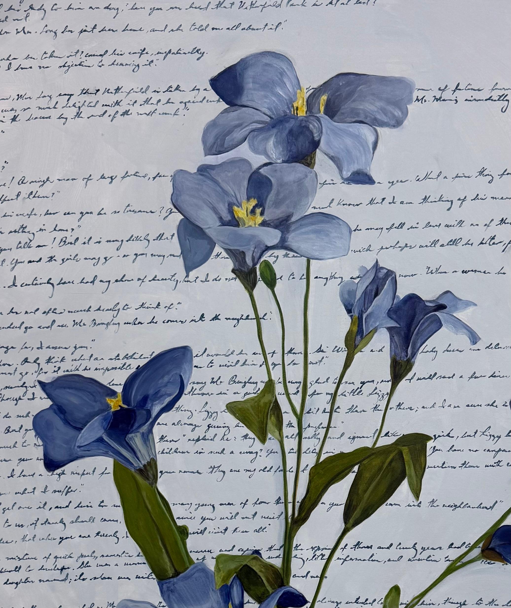 Orgueil et préjugés, peinture originale - Gris Still-Life Painting par Maria Karla Watson