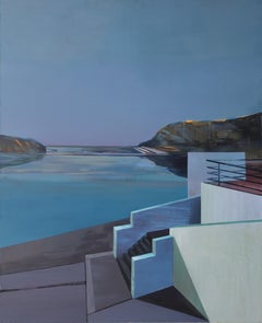 North - Modern Architectural Painting, Modernism, Sea View, Large Format 
