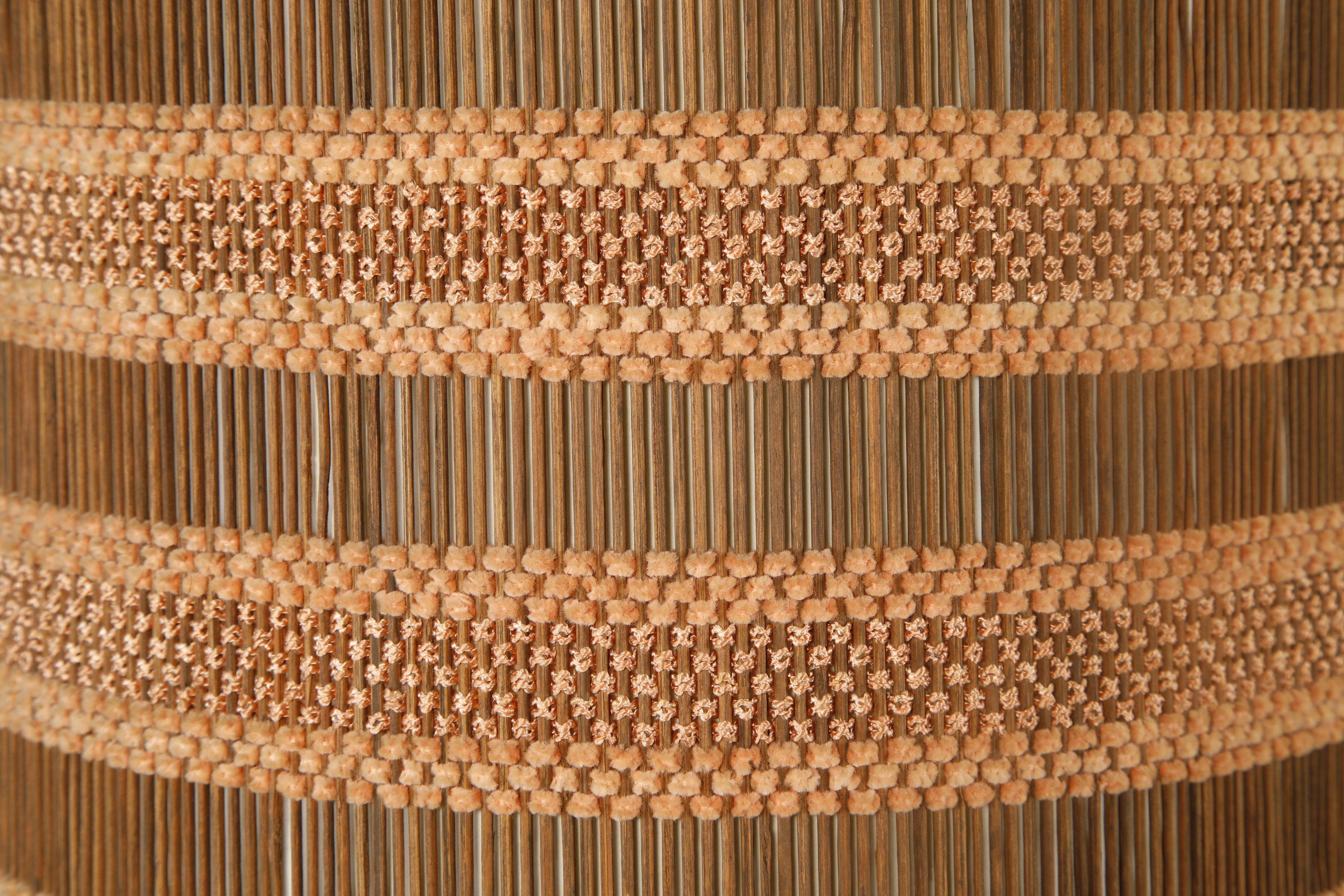 Raffia Maria Kipp California Organic Modern Lampshade in Soft Copper and Cream, 1960s For Sale