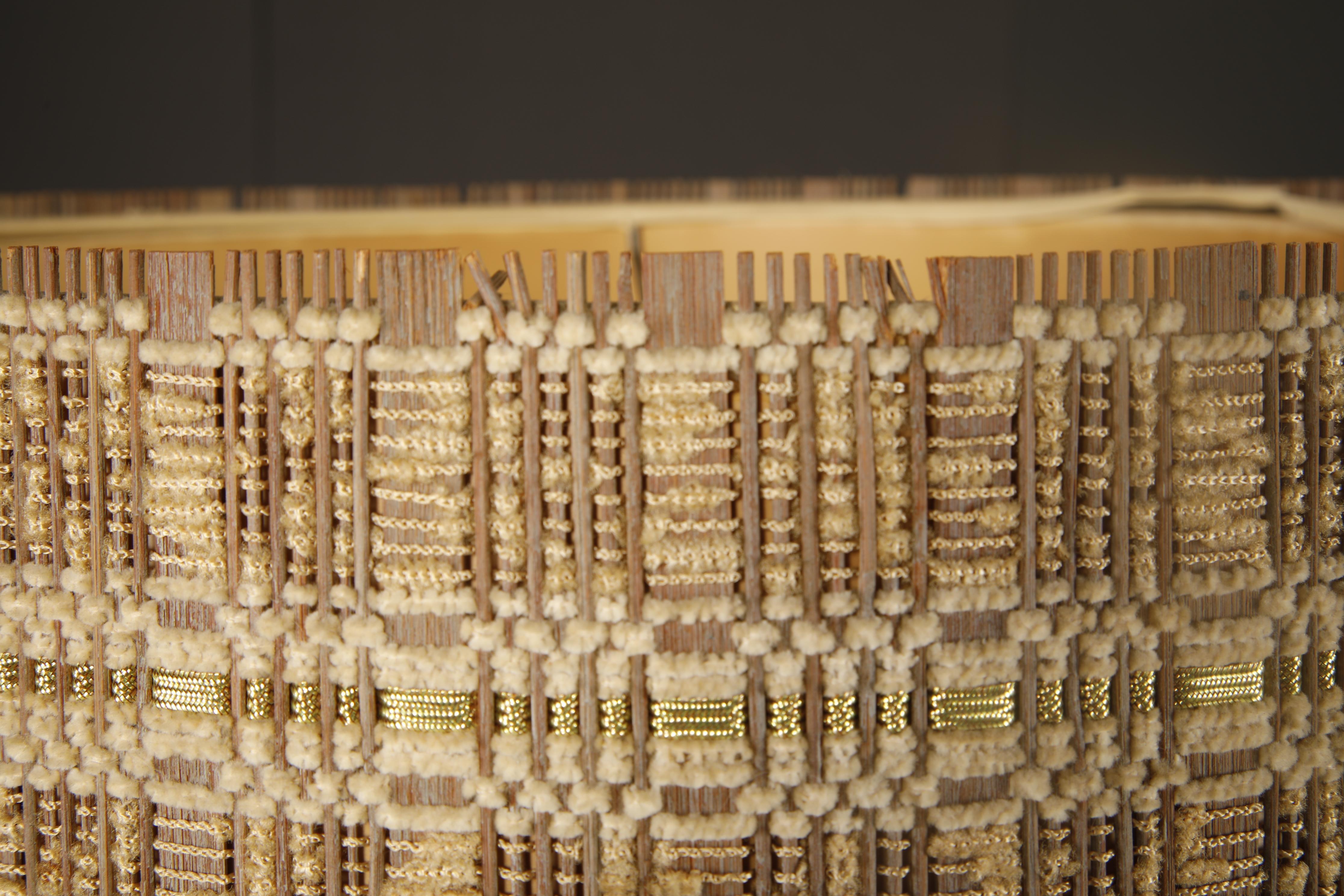 Abat-jour en damier naturel et or pâle, moderne du milieu du siècle dernier, 1960s en vente 4