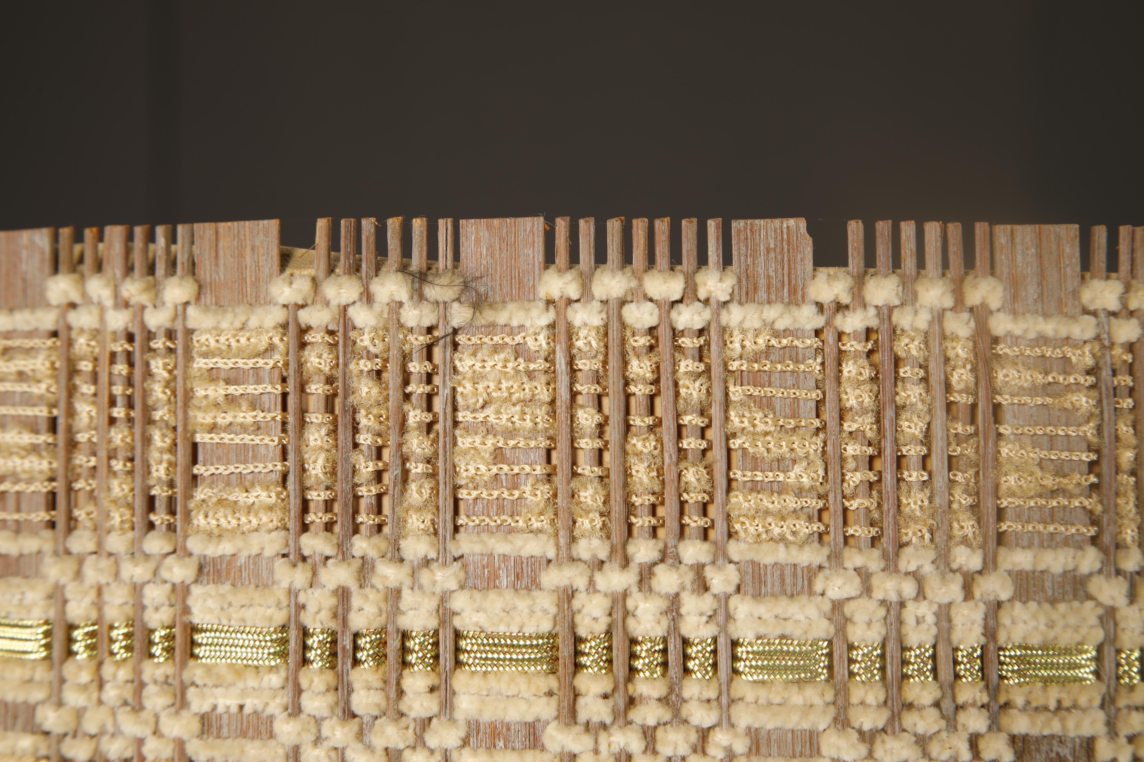 Abat-jour en damier naturel et or pâle, moderne du milieu du siècle dernier, 1960s en vente 5