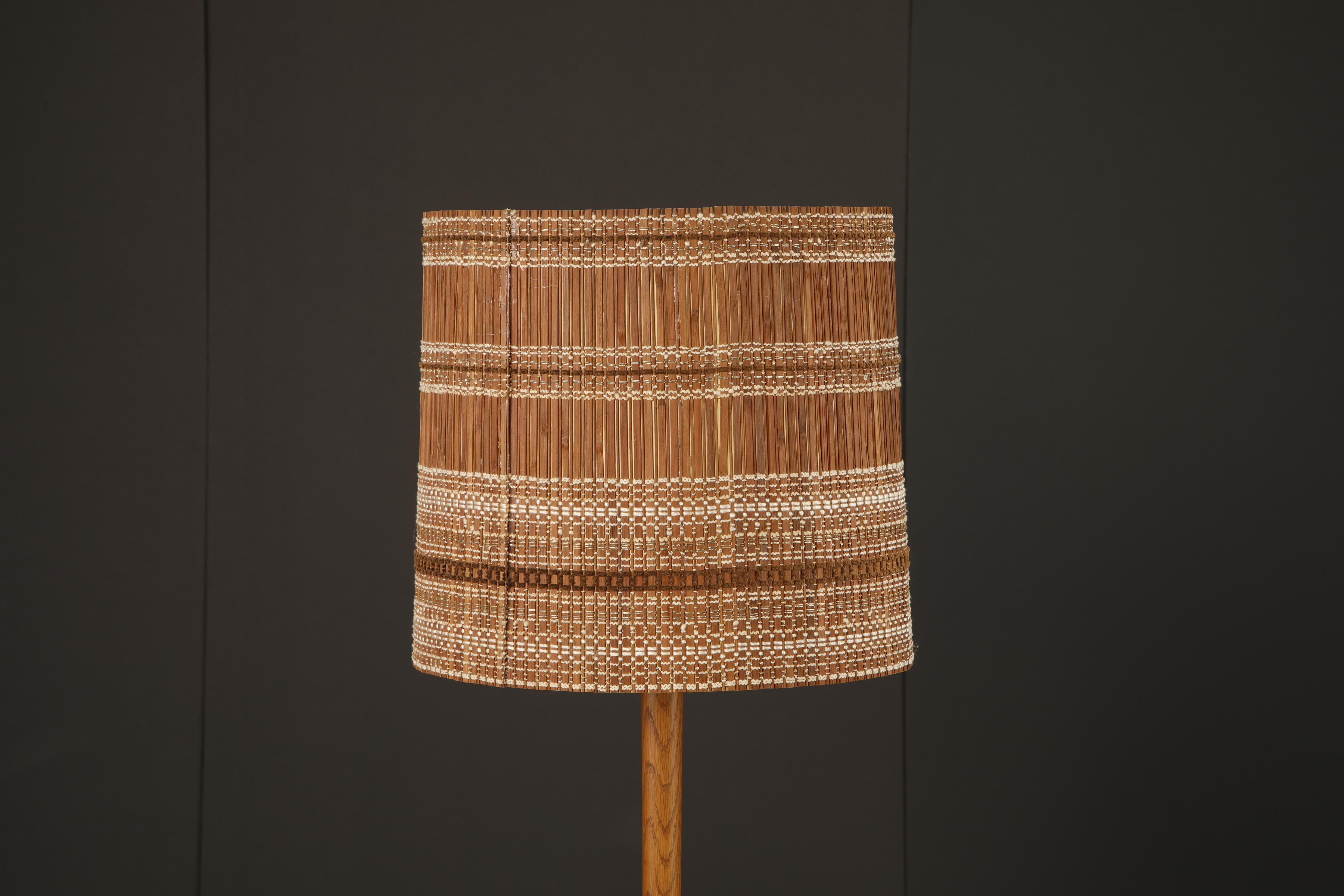 American Maria Kipp Mid-Century Organic Modern Natural Reed Woven Lampshade, 1960s For Sale