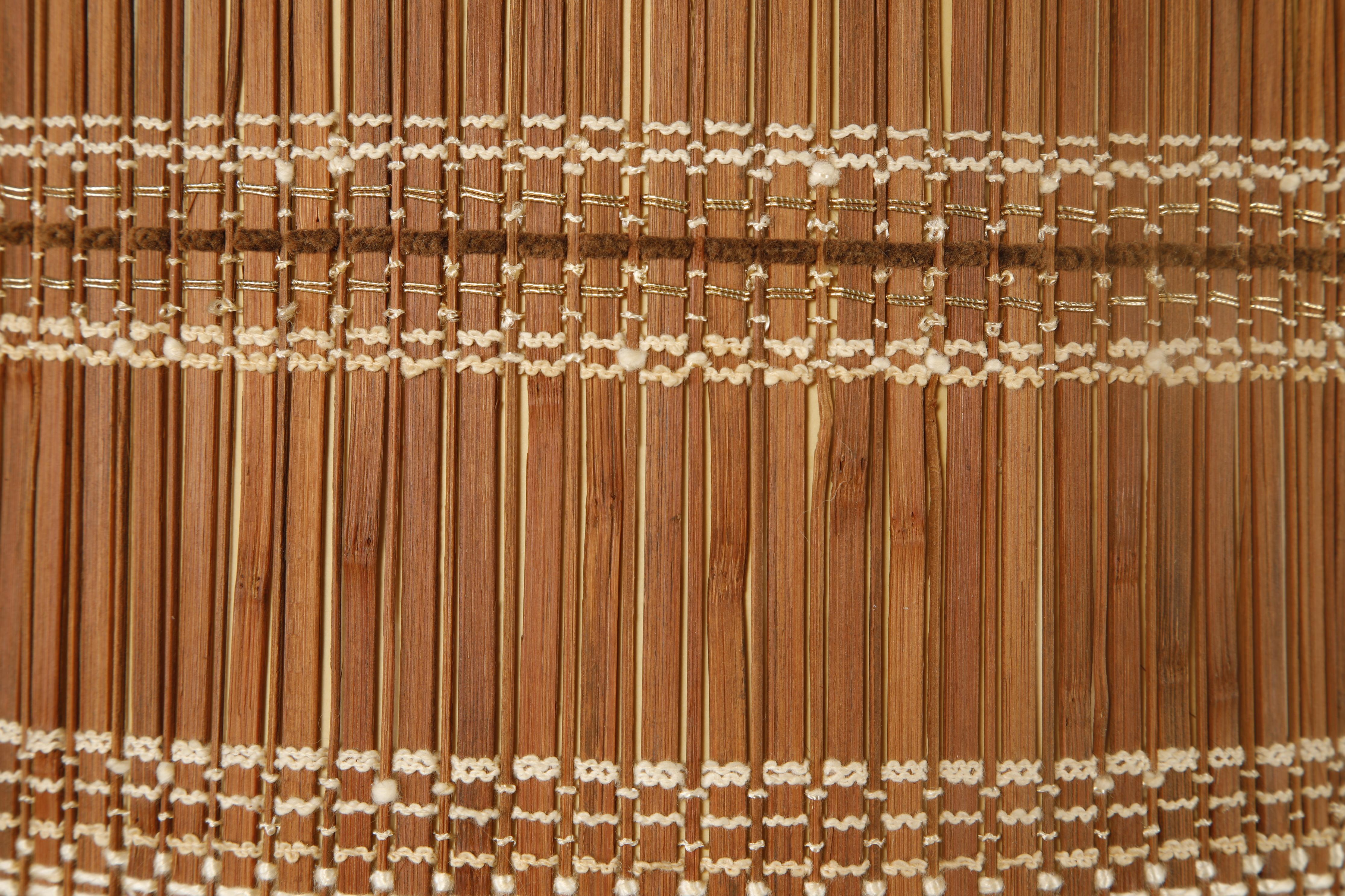 Raffia Maria Kipp Mid-Century Organic Modern Natural Reed Woven Lampshade, 1960s For Sale