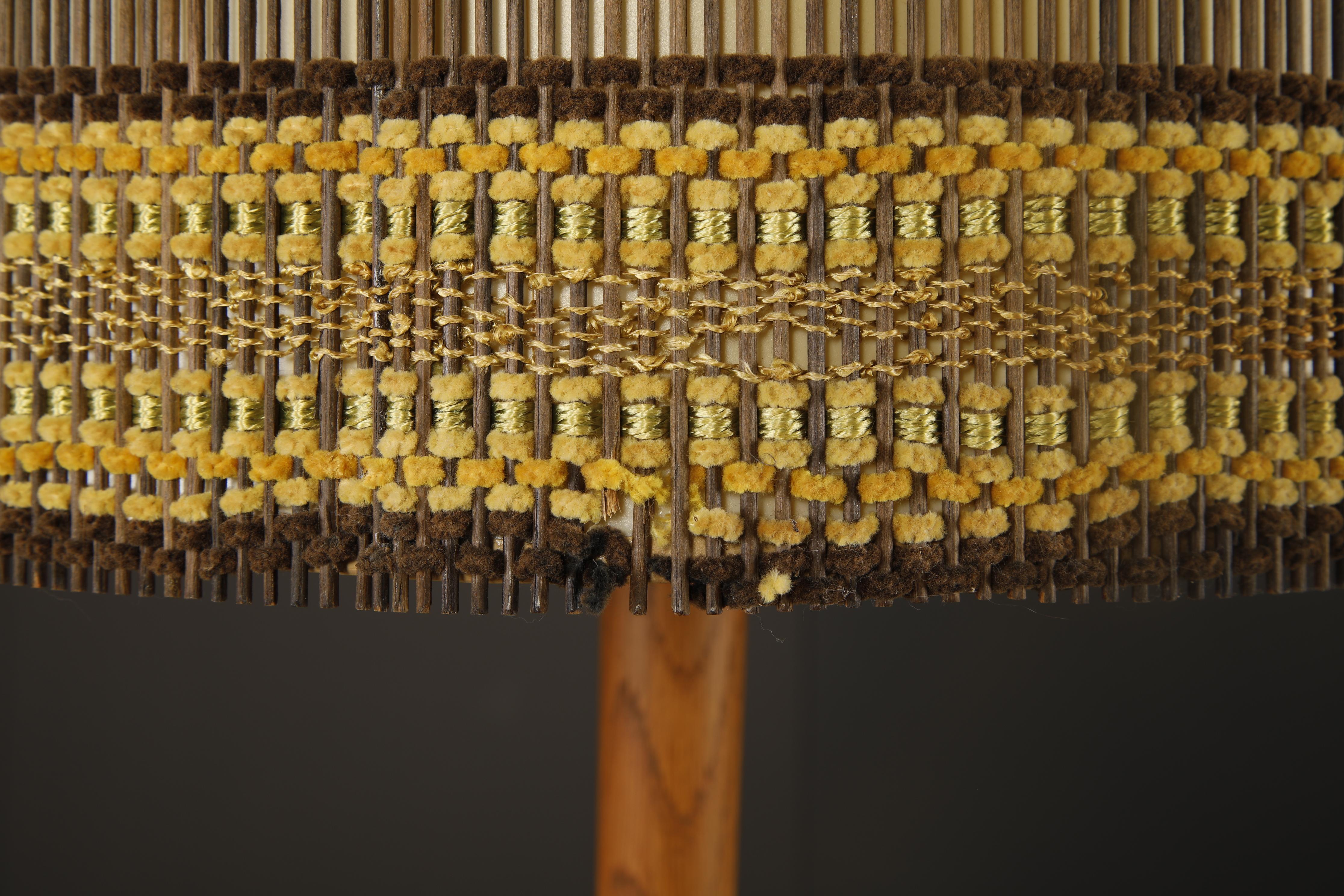 Maria Kipp, abat-jour vintage en fibre tissée, ambre, or et terre de sienne brûlée, années 1960 en vente 3