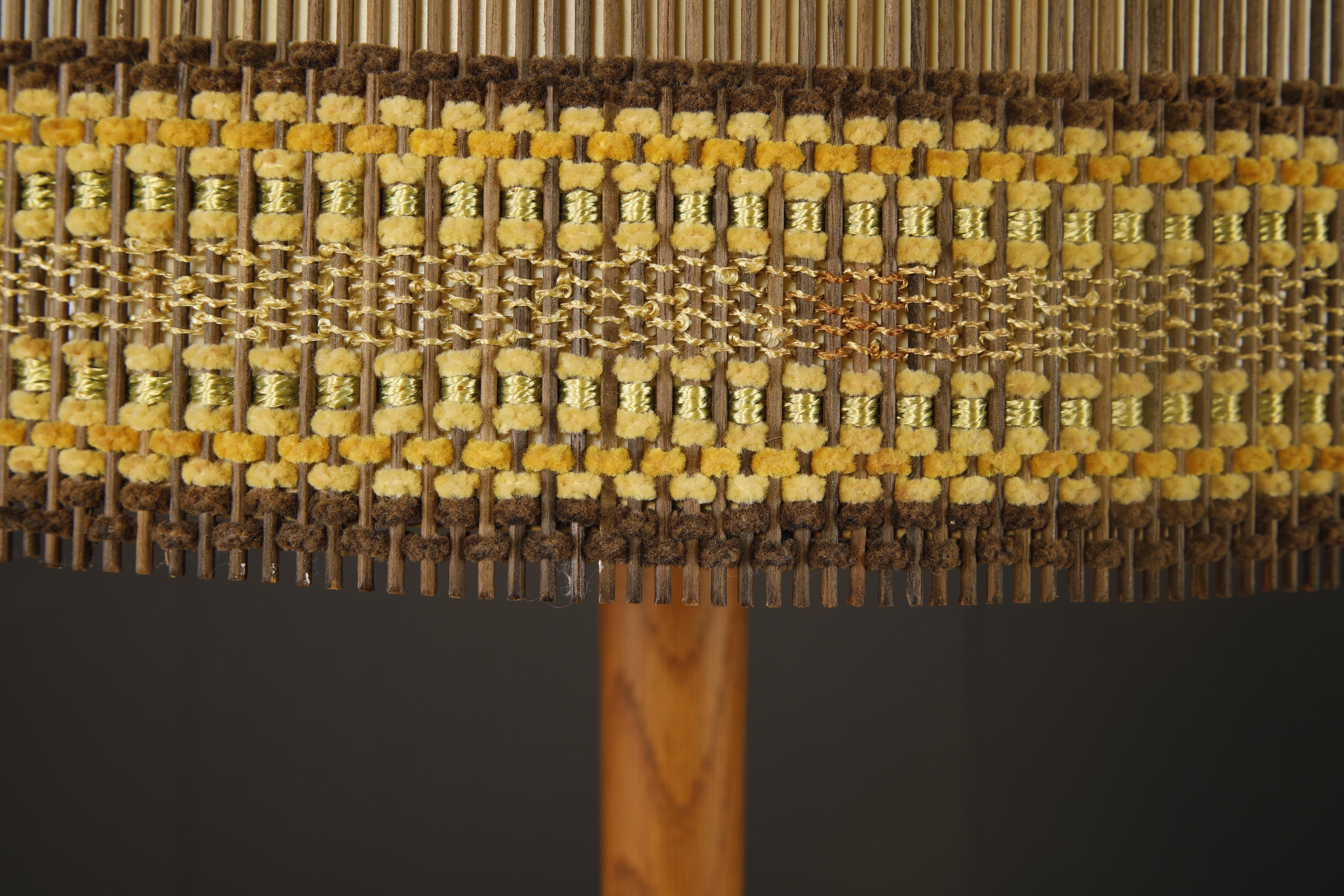 Maria Kipp, abat-jour vintage en fibre tissée, ambre, or et terre de sienne brûlée, années 1960 en vente 1
