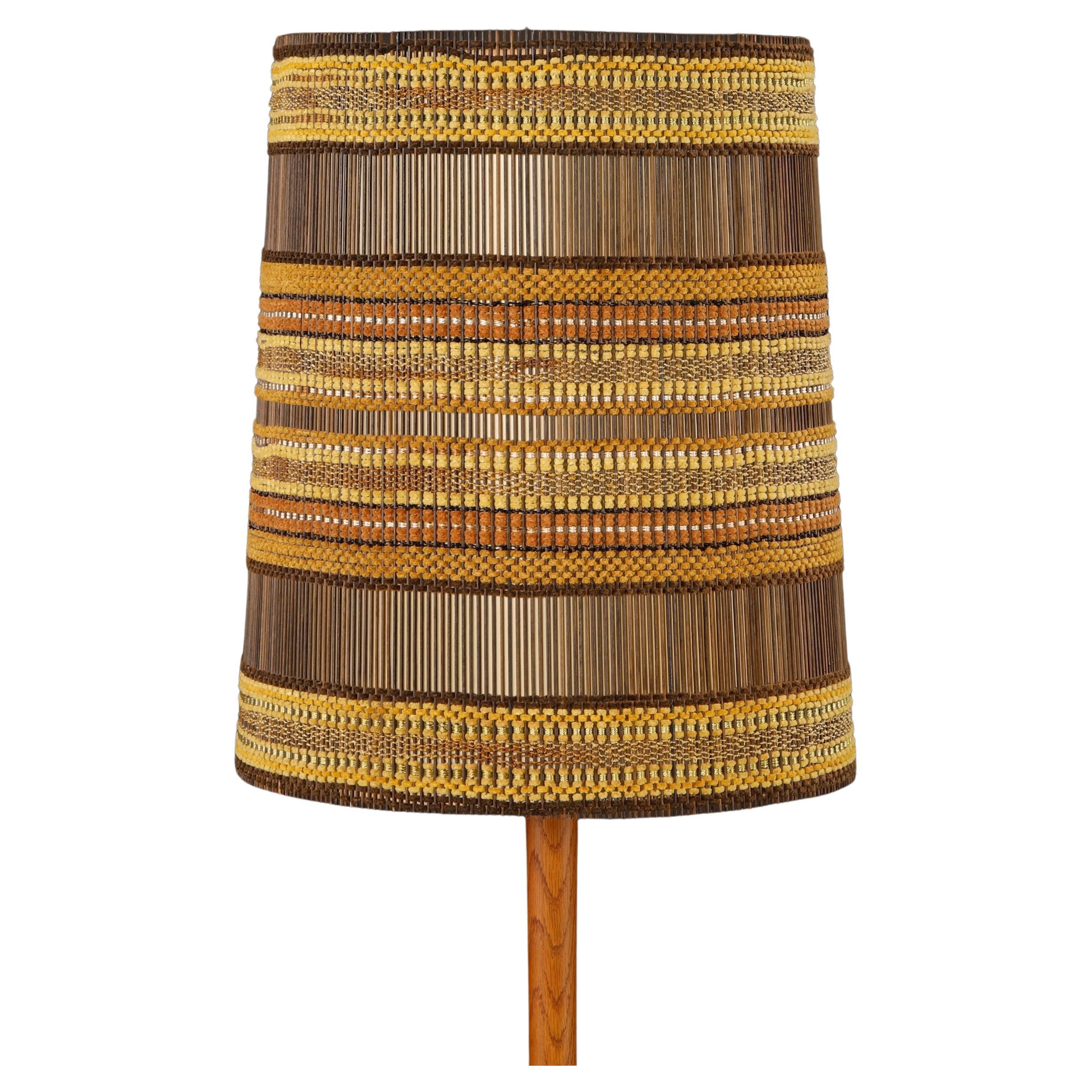 Maria Kipp, abat-jour vintage en fibre tissée, ambre, or et terre de sienne brûlée, années 1960 en vente