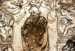 Mage - Art contemporain, gravure figurative, inspirée de maîtres anciens, monochrome