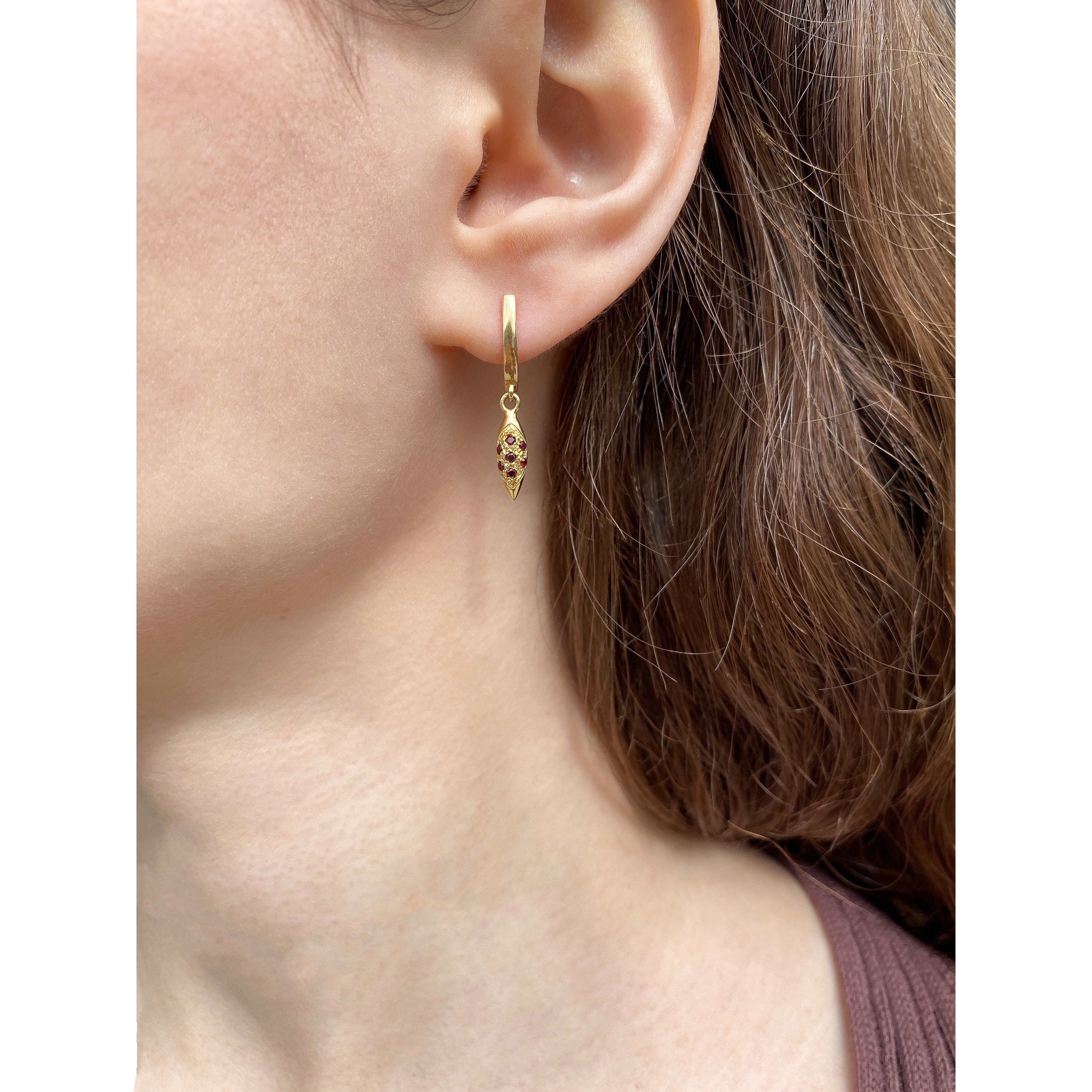 garnet baby earrings