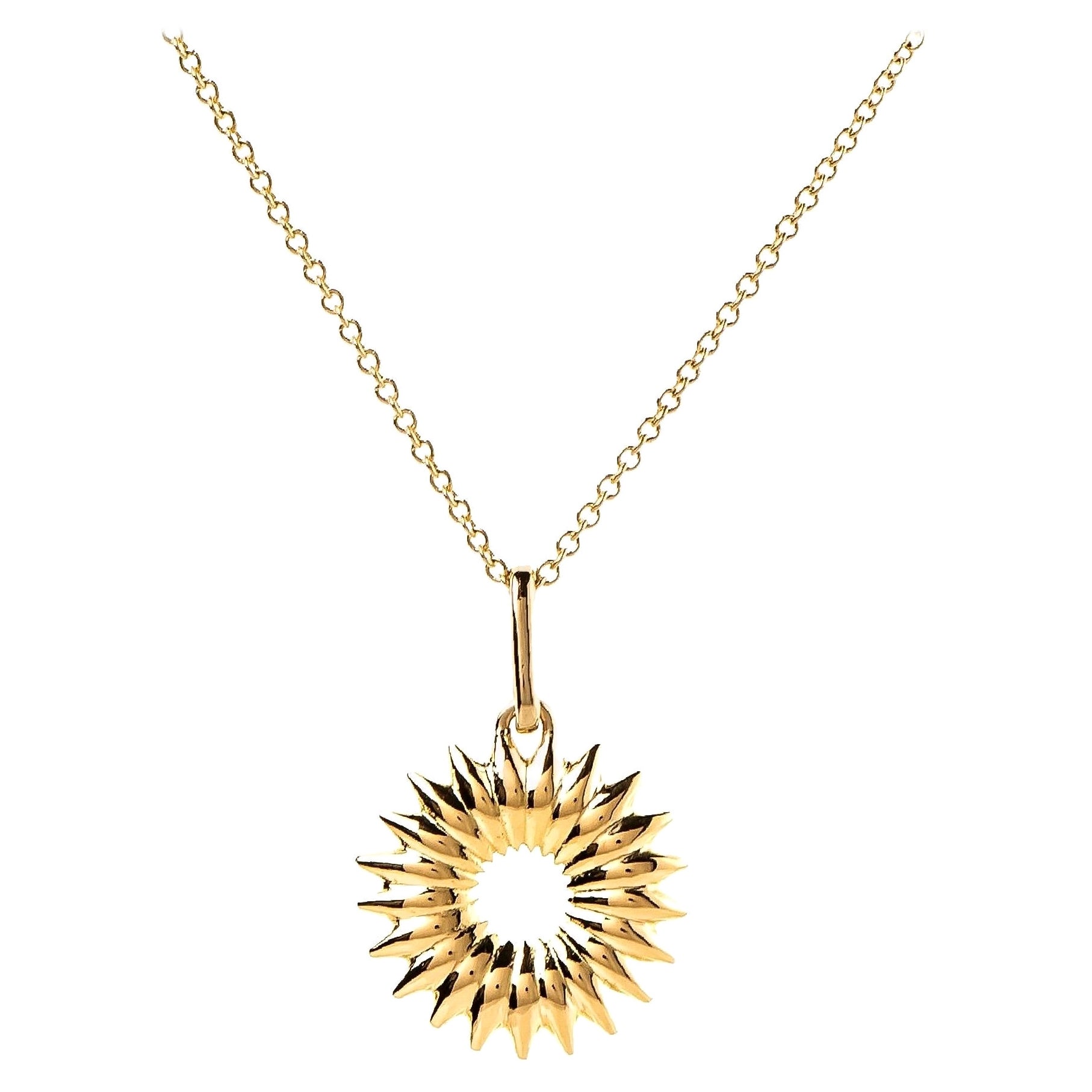Maria Kotsoni- Zeitgenössische Halskette, 18 Karat Gold, Lebenskranz, skulpturaler Charme