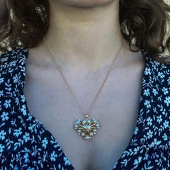Maria Kotsoni, Contemporary 18K Yellow Gold & Akoya Pearl Domed Heart Pendant