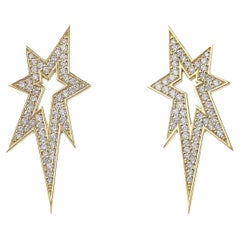 Maria Kotsoni, clous d'oreilles contemporains en or jaune 18 carats et diamants