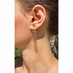 Maria Kotsoni, Contemporary 18K Yellow Gold & Citrine Tasseled Earjackets/Studs