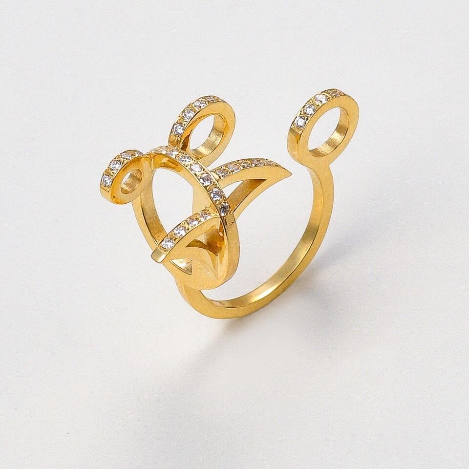 Maria Kotsoni, Zeitgenössischer, skulpturaler offener Ring aus 18 Karat Gold mit weißen Diamanten (Brillantschliff) im Angebot