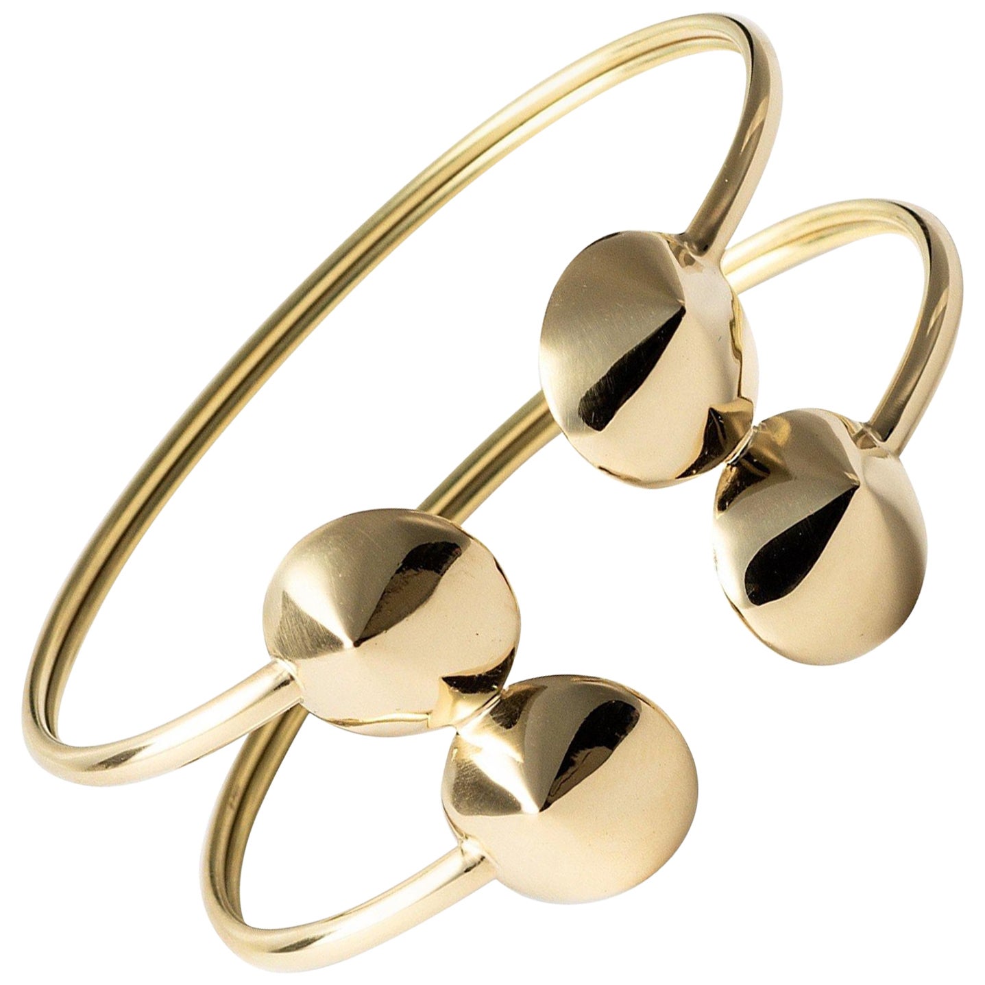 Maria Kotsoni, Zeitgenössisches skulpturales Armband aus 18 Karat Gelbgold mit flexibler Manschette