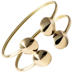 Maria Kotsoni, Bracciale flessibile scultoreo contemporaneo in oro giallo 18K