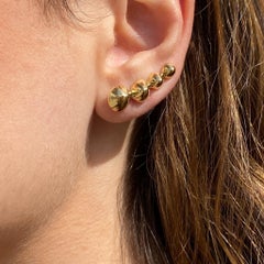 Maria Kotsoni, Contemporary, Sculptural Spiked Ear Climbers or jaune 18K