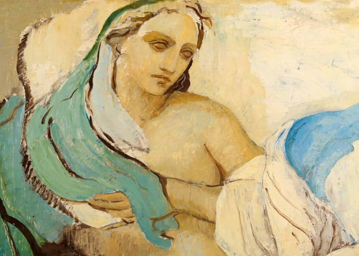 French Maria Lagorio, Female Nude, Oil on Canvas, France, 1930s For Sale