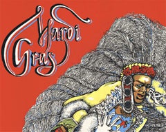 Original Mardi Gras New Orleans 1978 festival serigraph poster