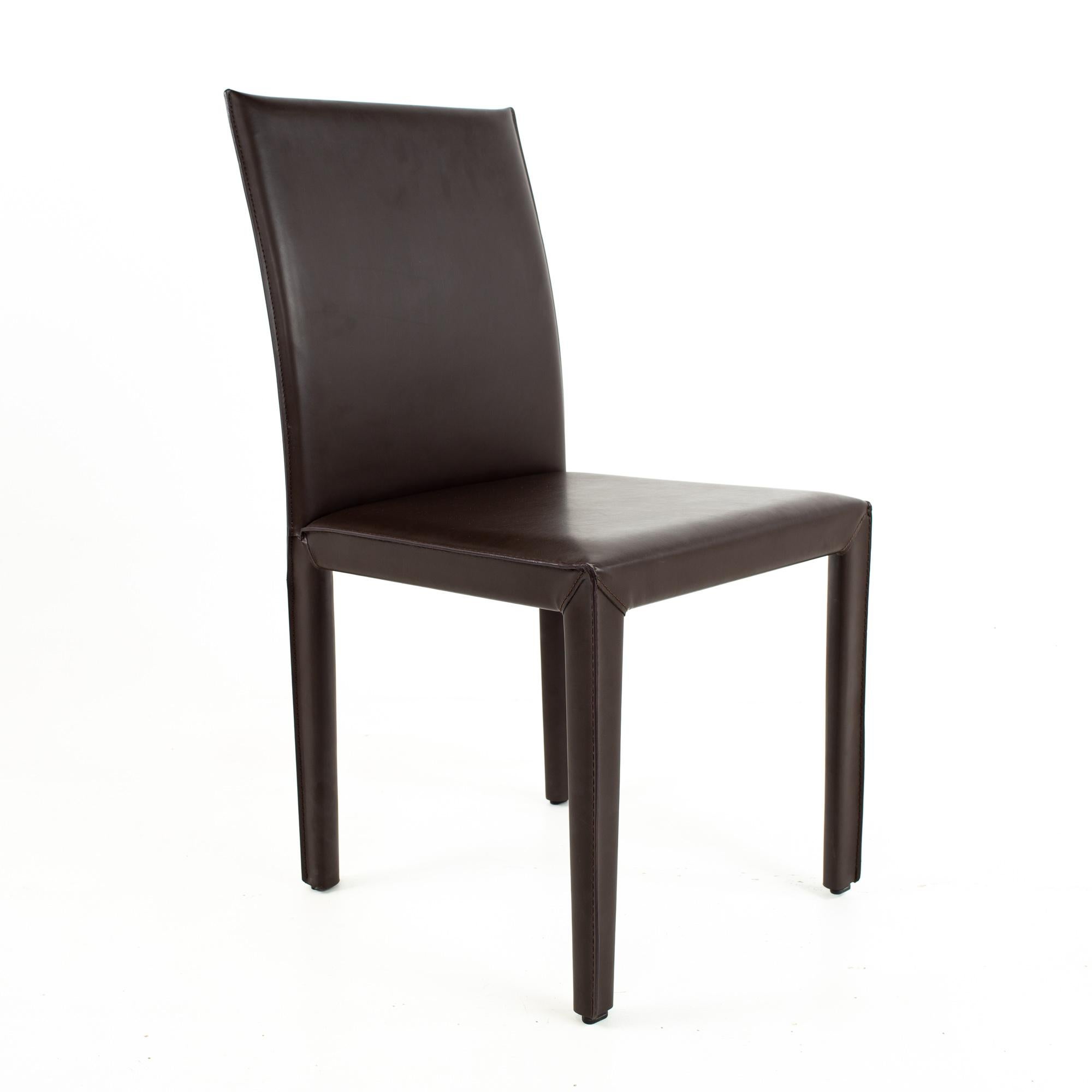 Maria Lee Leather Dining Chairs, Set of 10 In Good Condition In Countryside, IL