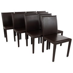 Maria Lee Leather Dining Chairs, Set of 10