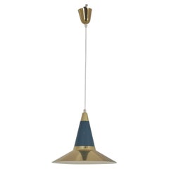 Maria Lindeman Pendant Model 51185 MS in Blue & Brass, Idman 1950s