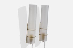 Maria Lindeman, Wandleuchten, Glas, Messing, Finnland, 1950er Jahre