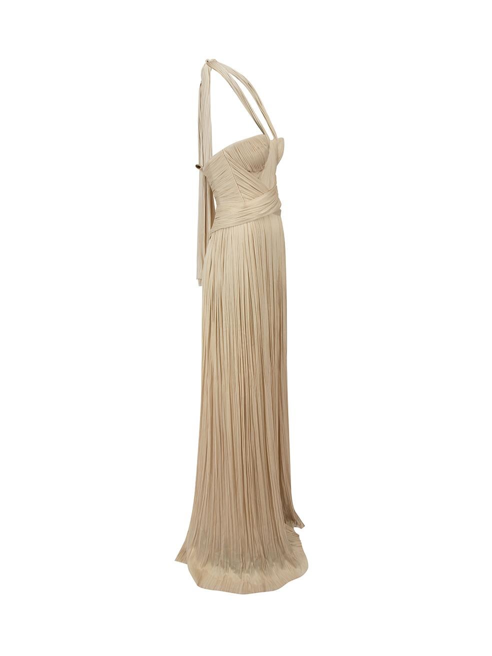 CONDITION is Very good. Hardly any visible wear to gown is evident on this used Maria Lucia Hohan designer resale item.



Details


Beige

Silk

Gown

Strapless

Sweetheart neckline

Pleated drape detail

Back hook fastening



Made in
