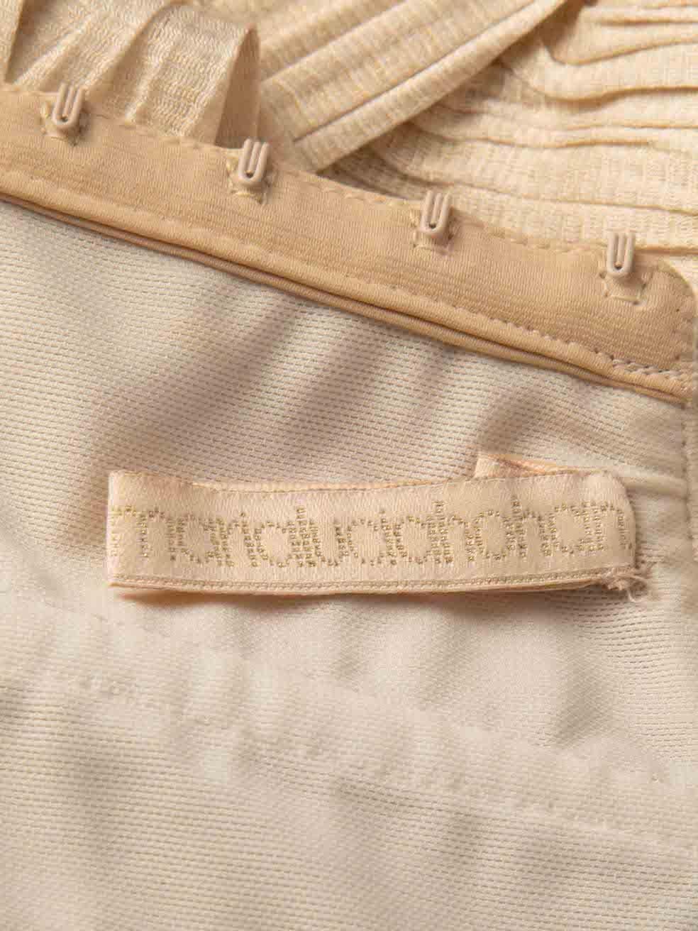 Women's Maria Lucia Hohan Beige Strapless Pleated Silk Gown Size XS